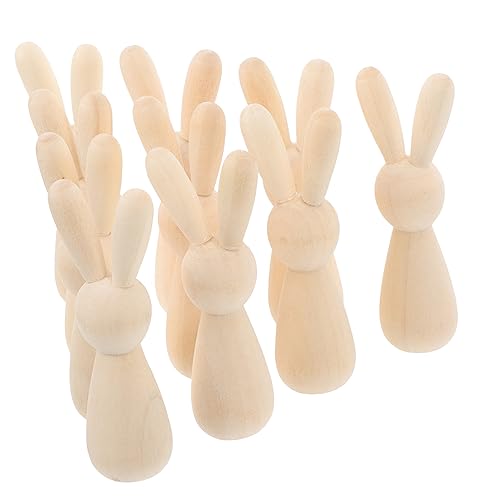 SEWOART 10 Stück Leere Perlen Für Zuhause Klammer Für Puppen Hase Unvollendete Puppenkörper Klammerspiel Party Dekoration Menschen Figur Form Puppe Kaninchen Spielzeug von SEWOART