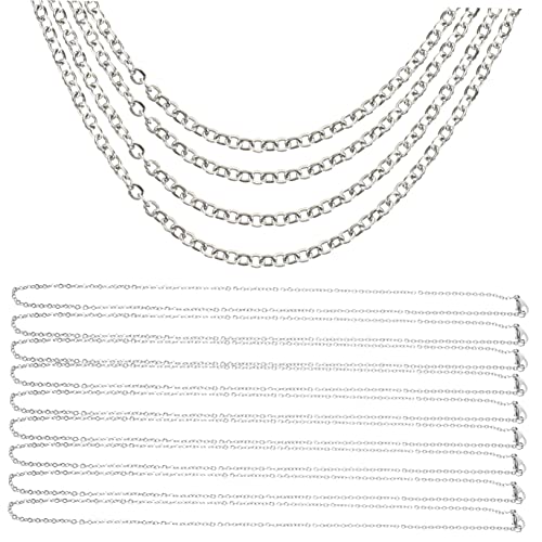 SEWOART 10 Stück O Wortkette mit Kette men's necklaces mens necklace Anhänger Strasskette zur Schmuckherstellung frauen halskette kette schicke Kette für die Schmuckherstellung Silver von SEWOART