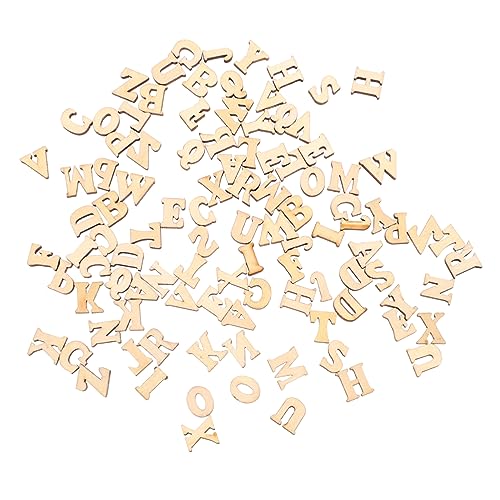 SEWOART 100 Stück Holz Bastelmaterial Buchstaben Anhänger Zum Basteln Mini Buchstaben Aus Pappe Massenbriefe Scrapbooking 3D Buchstaben Zum Basteln Holz Buchstaben Mini Sachen von SEWOART