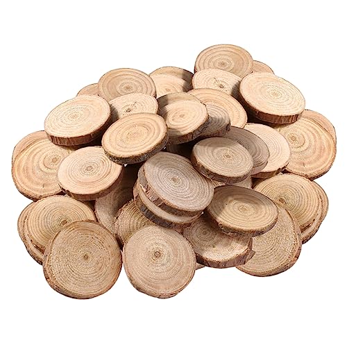 SEWOART 100St runde Holzscheiben Baumplatte natürliche runde Chips Baumrindenstammscheiben rundhölzer hochzeitsdeko Fotorequisiten aus Holz handgemachte DIY holzscheiben Protokoll von SEWOART