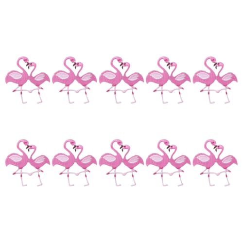 SEWOART 10St Flamingo-Patch gestickte Abzeichenapplikationen Flicken zum Aufbügeln Jacken zit Puffer fashing costume aufnäher für jacke Schuhe Patches Applikation nähen Stoff Rosa von SEWOART