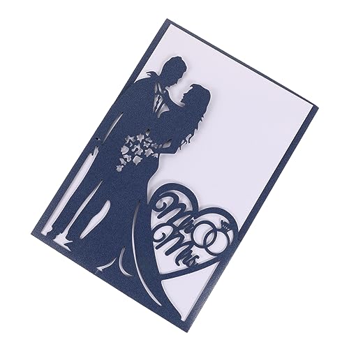 SEWOART 10St Grußkarte jubiläumskarte anniversary card hochzeitsideen hochzeitgeldgeschenke Hochzeitskleid Hochzeitsbevorzugungen Braut hohle Hochzeitskarte Hochzeitsdekoration Papier Blue von SEWOART