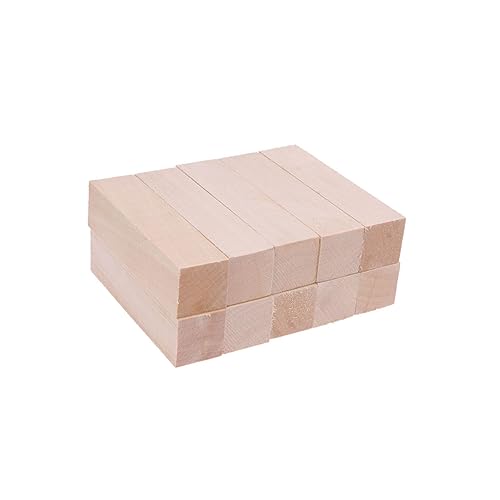 SEWOART 10St Rohlinge für Holzschnitzereien building blocks for holzarbeiten plank board Sandsteinblock zum Schnitzen unbemalte Blöcke kleiner Holzblock quadratische Holzdübel Bambus von SEWOART