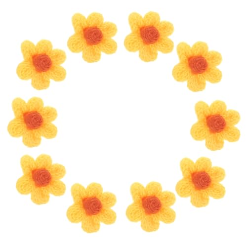 SEWOART 10St kleiner Blumenbeet Fälschung Plüsch Anlage künstliches Moos künstliche Gänseblümchen mit Stielen kleider dekorative Nähflicken Flicken für Bekleidung DIY-Patches Garn Yellow von SEWOART