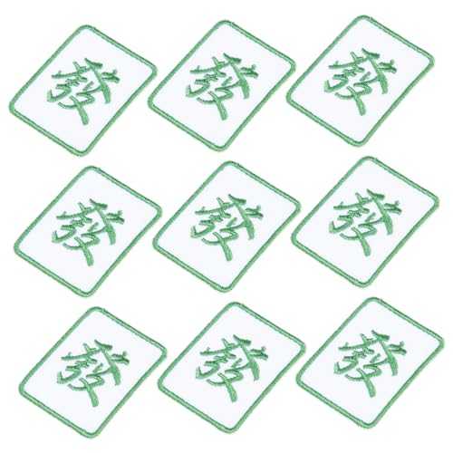 SEWOART 10pcs Kleidung Schmückt Bestickt Mahjong-applikation Stickerei Alphabet-patch Nähen Mantelflicken Selber Machen Reparaturflicken Für Kleidung Dekorative Fellflecken Green Stoff von SEWOART