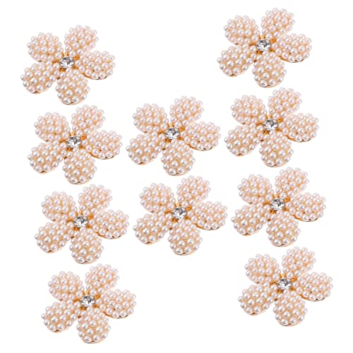 SEWOART 10st Perlenblumenzubehör Blumenverzierungen Diy-material Diy Haarnadel Charms Strass-knöpfe Accessoires in Form Von Perlenblumen Charms in Perlenform Diy Kleidung Liefert Legierung von SEWOART