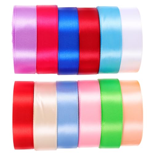 SEWOART 12 Rollen 25cm Band Präsentiert Bänder Blumenverpackungsband Exquisites Geschenkband Diy Satinbänder Partybänder Dekoratives Verpackungsband Scrapbooking-band Colorful Polyester von SEWOART