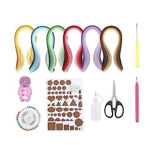 SEWOART 13 Teiliges Gestepptes Papier Set Papier Quilling Kits Papier Quilling Werkzeuge Quilling Papierstreifen Quilling Kunst Streifenpapier Crimper Basteln Quilling Vorlage von SEWOART