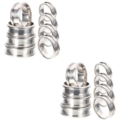 SEWOART 16 Stk geriffelter Ring glatter runder Ring Ringrohlinge für die Schmuckherstellung Kreis edelstahlring valtinstaggeschenke Kern leer Kernrohling Fingerring Rostfreier Stahl Silver von SEWOART