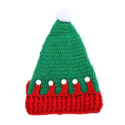 SEWOART 1Stk Strickmütze kindermütze caps für weihnachtsoutfit christmas decoration weihnachtsgeschneke santa claus hat Weihnachtsmütze Weihnachtsmannmütze warme Wollmütze Garn rot von SEWOART