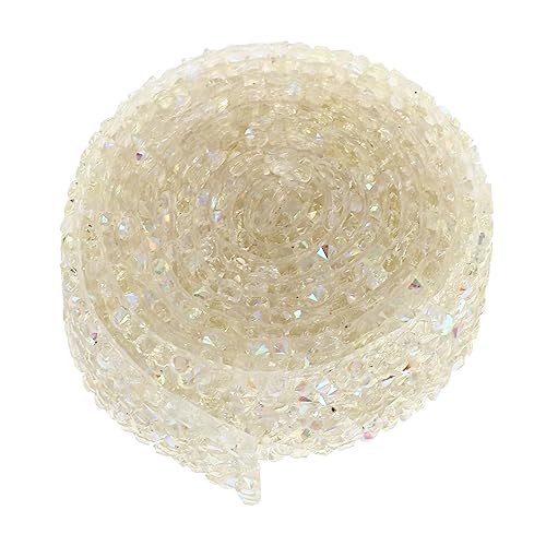 SEWOART 2 Rollen Bohrstange bastelbedarf rhinestones Transparentes Diamantband Autofensterdekoration geschenkdeko Strass-Autozubehör Glitzeraufkleber Harz-Diamantband Strassband Beige von SEWOART