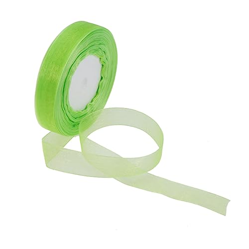 SEWOART 2 Stk reiner Organza Jubiläumsfeier gefallen Haarschleifenbänder selber machen Kuchen Topper Satin-Chiffonband Hochzeitsband seidenband ribbon kuchen dekoration Organzaband Green von SEWOART