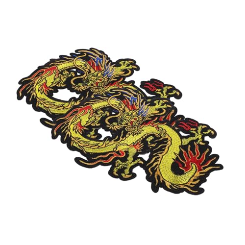 SEWOART 2 Stücke Drachen-Stickerei-Patch Reparaturflicken für Pufferjacken nähen Aufnäher für Kleidungsstücke Dekorative Stoffaufkleber Kleidungsdekore Aufnäher zum Aufbügeln für Kleidung von SEWOART