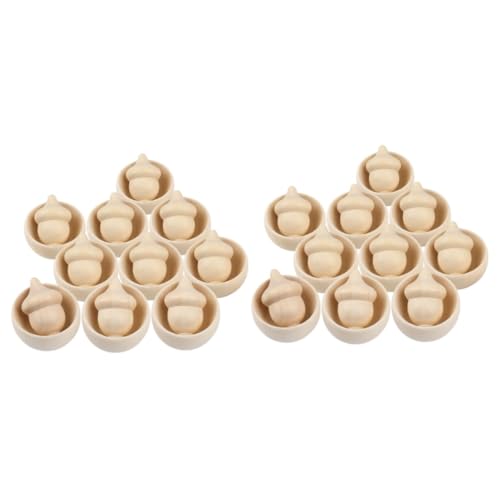 SEWOART 20 Sets Kleine Holzschüssel Mit Eicheln Kinder Weihnachts Windspiel Set Für Kinder Gartenspielzeug Künstlicher Spinner Küchenspielzeug Poolspielzeug Gefälschte Mattenspiele von SEWOART