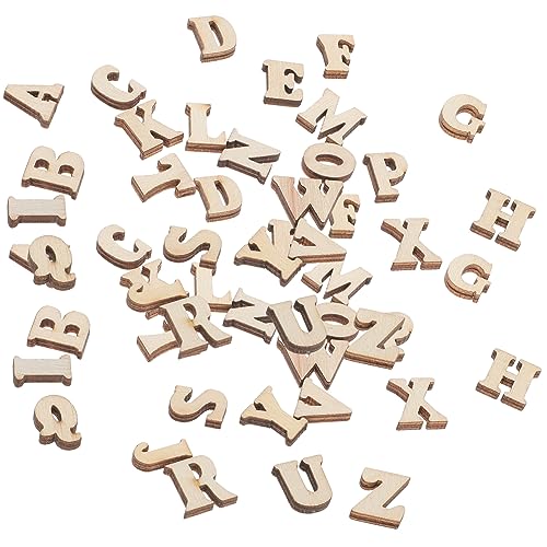 SEWOART 200 Stück Holzverzierungen Bastelbuchstaben Miniaturen Spielzeug Für Kinder Holzbuchstaben Aus Pappmaché Mini Buchstaben Blanko Mini Produkt Alphabetfliesen Zum Basteln von SEWOART