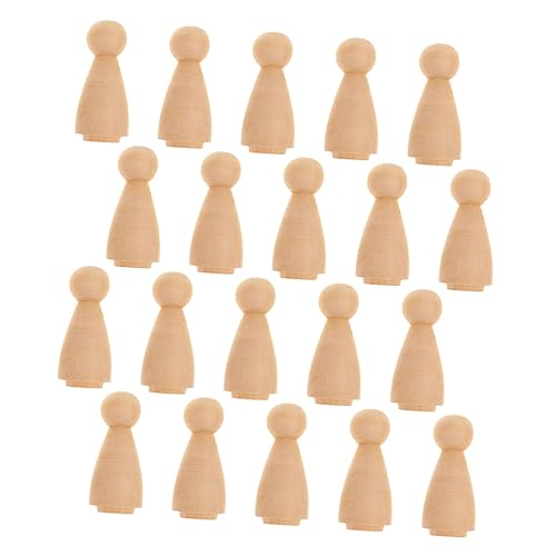 SEWOART 20St Holzpuppe spielzeug doll dekoring toys holzfigur decor Steckpuppen selber machen DIY-Kunsthandwerk Peg-Puppen unvollendete Puppe Wohndekoration unfertige Puppe Bambus Khaki von SEWOART