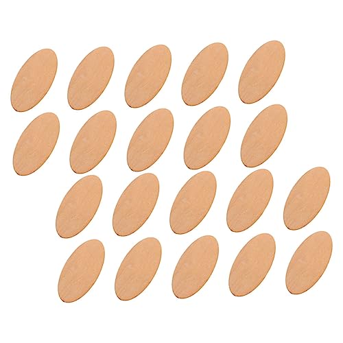 SEWOART 20pcs Oval Geformte Holzscheiben Unvollendete Holzausschnitte DIY Leere Holzstücke von SEWOART