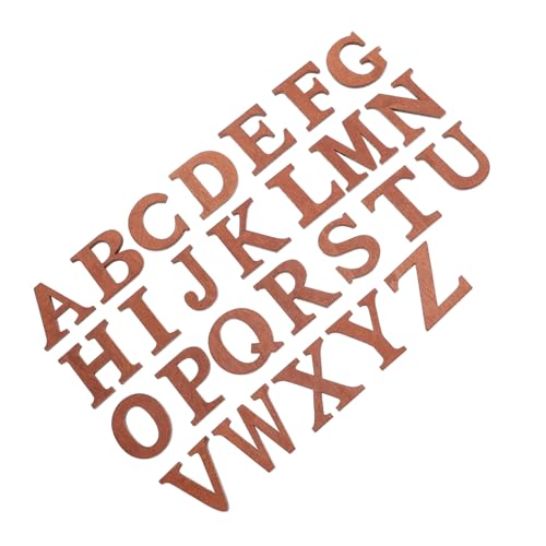 SEWOART 26 Stück Braune Holzbuchstaben Miniatur Dekoration DIY Alphabet Verzierungen Kreative Buchstaben DIY Bastelarbeiten Alphabet Mini Unfertige Buchstaben von SEWOART