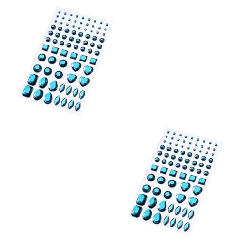 SEWOART 2St Schmuck Aufkleber Acrylic rhinestone stickers DIY decorations helle und schöne Dekorationen Edelstein-Aufkleber Kristallaufkleber Strassaufkleber zum Basteln Blue von SEWOART