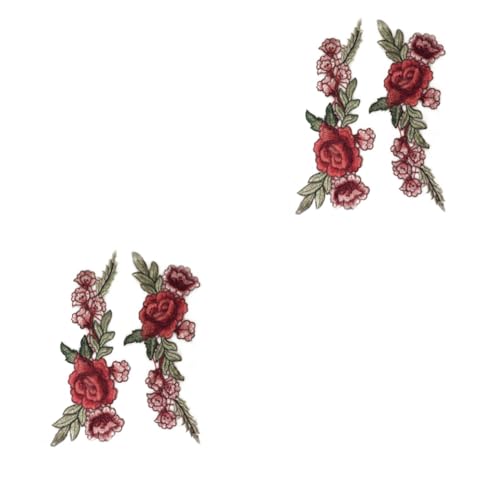 SEWOART 2St gestickte Aufnäher mit Rosen aufbügelbilder Blumenstickerei Kleidung mit Pailletten-Patches nähen gestickter Aufnäher mit Blumen Stickereien für Bekleidung Rosenstickerei von SEWOART