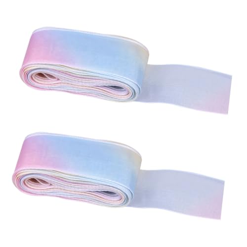 SEWOART 2st Bedrucktes Diy-band Haarband Selber Machen Farbbänder Korbband Poly-mesh-band Stoffband Haarbänder Selber Machen Chiffon Weiße Bänder Regenbogenbänder Bänder Für von SEWOART