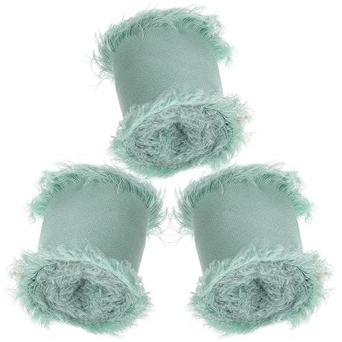 SEWOART 3 Rollen Chiffon-Gürtel mit ungesäumten Kanten Party Bänder zum Basteln glitzernder Vorhang seidenband ribbon geschenkband Schleifenbänder selber machen Polyester Sky-blue von SEWOART