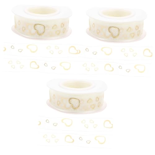 SEWOART 3 Rollen Verpackung Satin band Dekoration Weihnachtsbaumband gestaltetes Geschenkband Kuchen Zubehör Drahtband seidenband ribbon Schneidbares Bastelband schönes Paketband die Seide von SEWOART