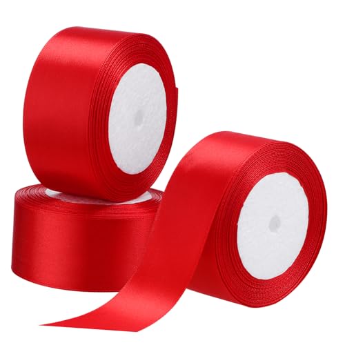 SEWOART 3 Rollen verpackung Band Lieferungen Hochzeitssatinband Bänder zum Verpacken bündeln Strasskleber seidenband Geschenkband Geschenkbänder Stoffband Wickelband Polyester von SEWOART