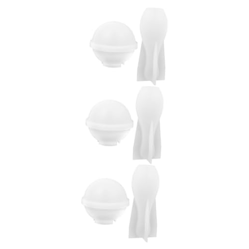 SEWOART 3 Sets Bowlingkugel Bowling Für Zuhause Runde Seife Tischdekoration Manuelle Verzierungsform Desktop Ornament Guss Kuchen Badeform Weiß von SEWOART