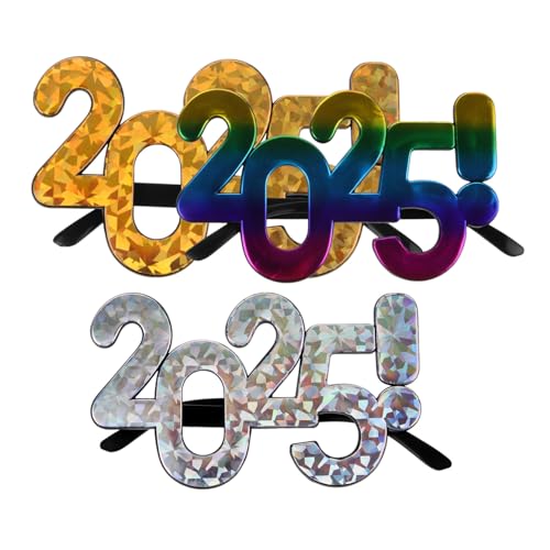 SEWOART 3 Stück 2025 Brille Partygebrauch Brillen Kunststoff 2025 Brillen Partyzubehör 2025 Brillen Requisite Augendekoration Party Brillen Party Brillen Requisiten von SEWOART