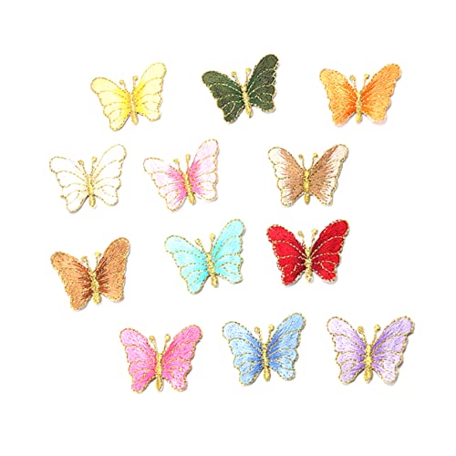 SEWOART 36 Stk Gestickter Schmetterlings-Patch Stickerei-DIY-Patch Schmetterlinge Stickerei Kleidung Applikationen kinder dekor Butterflies patches Clothing patches Stickereiflecken Rayon von SEWOART