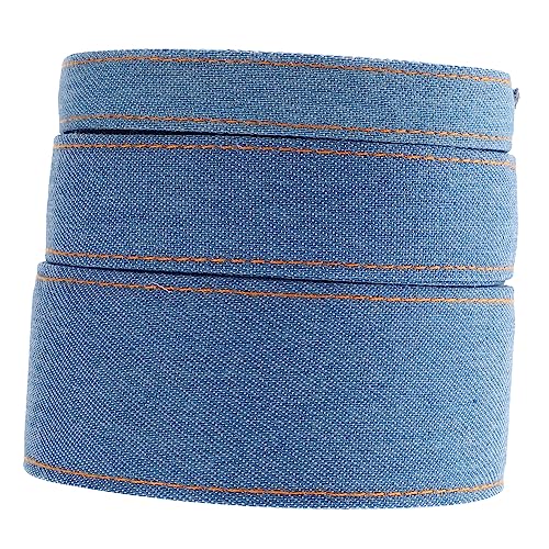 SEWOART 3St Denim-Gurtband Band für Schleifen Hochzeitsschmuck Haaraufsatz Haarband seidenband ribbon Multifunktions-Geschenkband praktisches Wickelband Denim aus Polyester-Baumwolle Blue von SEWOART