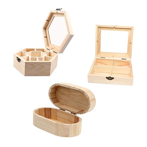 SEWOART 3st Holzkasten Organizer Zur Aufbewahrung Von Halsketten Mini-schmuckkästchen Aufbewahrungsbehälter Für Schmuck Unfertige Schmuckschatullen Tragbarer Schmuckorganisator Diy-boxen von SEWOART