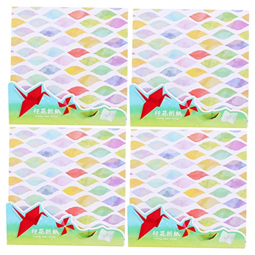 SEWOART 4 Packungen Buntes Aquarell Origami 15 X 15 Cm Origami Papier DIY Origami Musterpapier Origami Projekte Quadratisches Papier von SEWOART