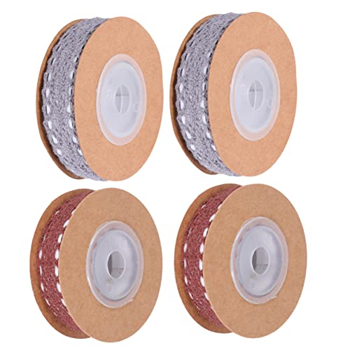 SEWOART 4 Rollen 2 Bänder Heimdekoration Aufkleberband Butle Klebeband Heimakzente Dekorband Baumwollband Gestreiftes Band Sammelalbum Washi Tape Partyband von SEWOART