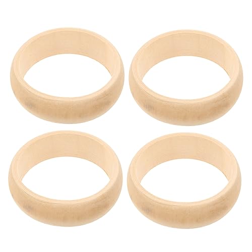 SEWOART 4 Stück DIY Holzarmband Holzarmreif Armbänder Natürlicher Holzring Unbemalte Holzarmbänder DIY Holzarmbänder Holzring Holzring Zum Basteln Holzhandwerk Unvollendeter von SEWOART