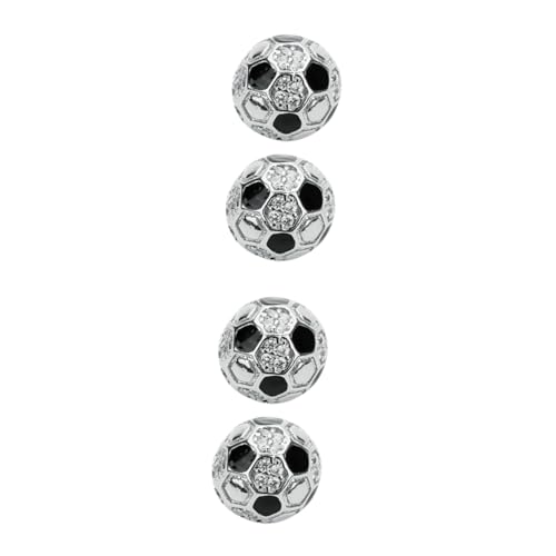 SEWOART 4 Stück Glänzende Abstandshalter Fußball Anhänger Fußball Perlen Für Halskette Zirkon Vergoldete Perlen Charms Fußball Charm Lose Perlen Für Die Schmuckherstellung Sport von SEWOART