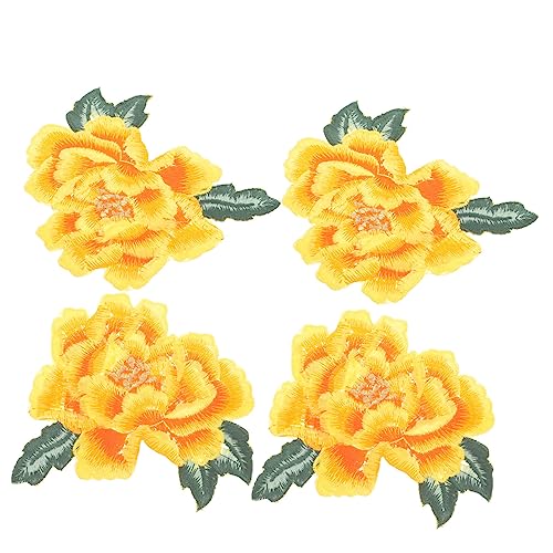 SEWOART 4 Stück Stickerei Patches Blumenbeete zum Selbermachen Patches zum Aufnähen Patches zum Aufnähen Hose stoffblumen stoffblüten Kleidungszubehör DIY-Nähflicken von SEWOART