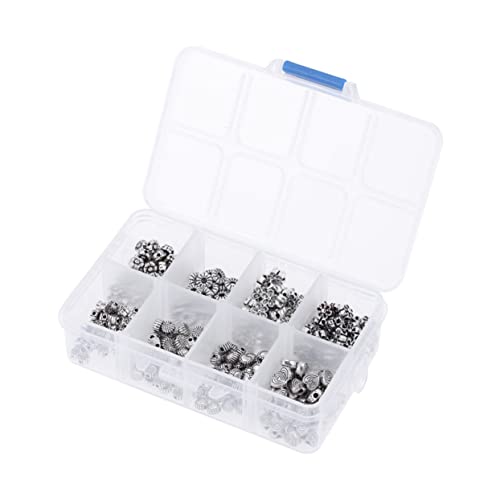 SEWOART 400 PCS Spacer Beads Set Für Schmuckherstellung Silberne Schneeflocken Und Herzformen Große öcher DIY Bastelzubehör Für Armbänder Und Halsketten von SEWOART