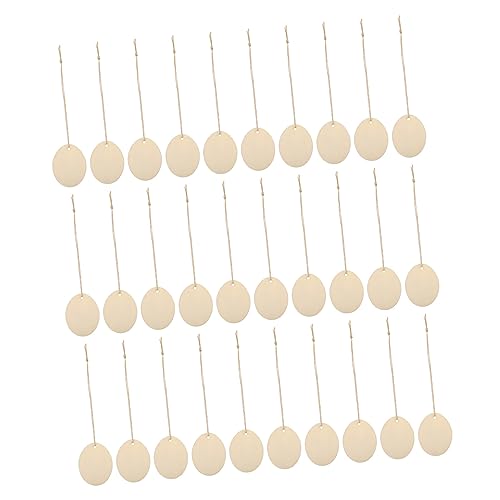 SEWOART 40St Holzspäne easter teigroller ostern wohnungsdeko basteln für ostern ostereier unfertiges Osterei Osterei-Chip DIY Holzanhänger Holzausschnitt selber machen hölzern Light Brown von SEWOART