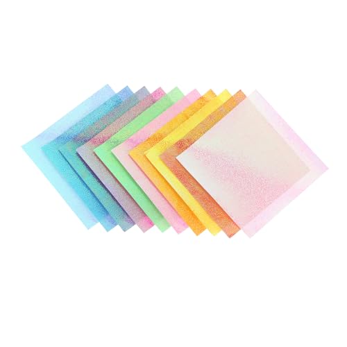 SEWOART 50 Stück Handgefertigtes Origami Faltpapier Mit Perlmutteffekt Verdicktes Faltpapier Bastelpapier DIY Papier Origami Papier Masse Pastellpapier Einfach Zu Faltendes Papier von SEWOART