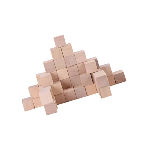 SEWOART 50 Stück quadratischer Holzblock Kinder bauen Würfel Würfelhandwerk leere Würfel Regenbogenwürfel Holzblöcke Holzdekoration kleiner Block Bastelwürfel aus Holz Hölzern von SEWOART