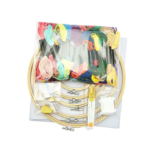 SEWOART 50 Werkzeuge zum Malen von Stickereien Handstickset Stoff kreuzen Stickerei-Nadel-Werkzeug embroidery set embroidery thread Malsets für Stickereien Kreuzstichpackungen Hölzern von SEWOART