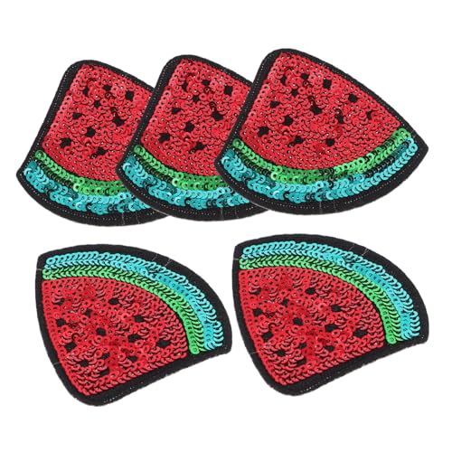 SEWOART 5St Stickaufkleber süßes Applikationsabzeichen bestickte Aufnäher für Kleidung nähen zubehör sticker für kleidung aufkleber für kleidungsflicken Jeans-Patch Twill-Stoff rot von SEWOART