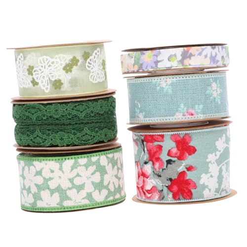 SEWOART 6 Rollen Spitze ribbon bandfeile schienbeinschoner tape dekoringe geschenkpaket Partydekorationen Abdeckband farbig Sackleinen Bowknot-Gurt packen Partyverpackungsband Polyester von SEWOART