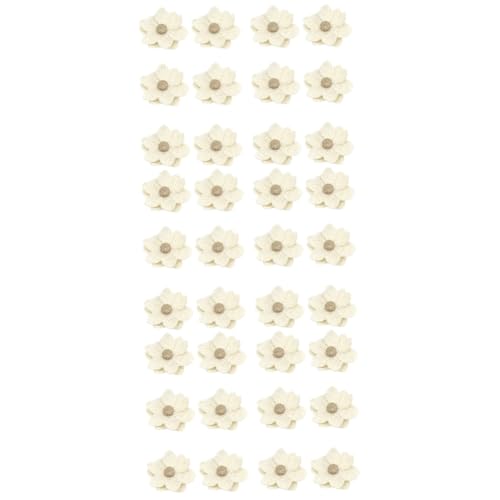 SEWOART 60 Stk Diy-blumen Blumenhandwerk Selber Machen Handgefertigte Leinen-spitzenrosen Spitzenblumenornament Jute-leinen-rose Jute-leinen-blumen Leinenblumen Hochzeit Blumendekor Beige von SEWOART