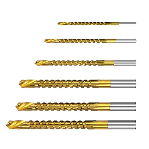 SEWOART 6Pcs Stahlholzbearbeitungswerkzeug Arbeitenbirne Nur Bohrerhahn Tap Bits Silber von SEWOART