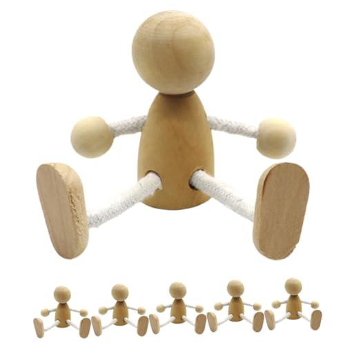 SEWOART 6St Holzfiguren ausmalen Plüsch Puppe Mädchen Babyspielzeug holzspielzeug holzfiguren menschen holzhandwerk selber machen Figuren für Holzornament hölzern von SEWOART