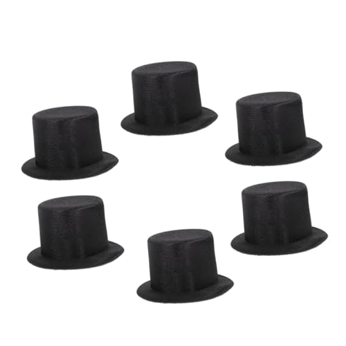 SEWOART 6st Hutzubehör Schutzhelm Filz-fedoras Formeller Mini-hut Hüte Masse Kappe Hut Frauen Winterhandschuhe Damen Kleiner Zaubererhut Schneemannmützen Mini Party Hüte Stoff Black von SEWOART