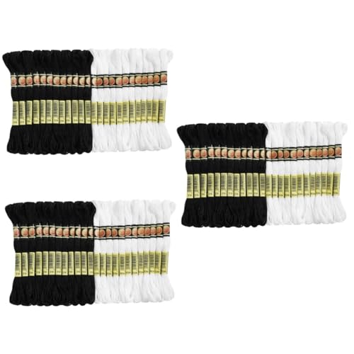 SEWOART 72 Stk Schwarz-Weiß-Kreuz stich faden embroidery thread sewing accessories handgefertigtes Nähset Kleiderfaden Nähen Stickgarn für den täglichen Gebrauch handgemachtes Stickgarn von SEWOART